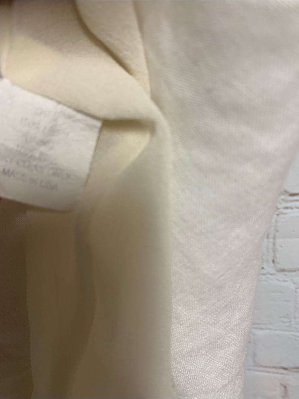 Shamask Creamy White Linen Silk Lined Asymmetrical Lagenlook Tunic Size M USA - Picture 3 of 4